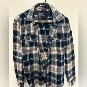 Unisex flannel- blue and white